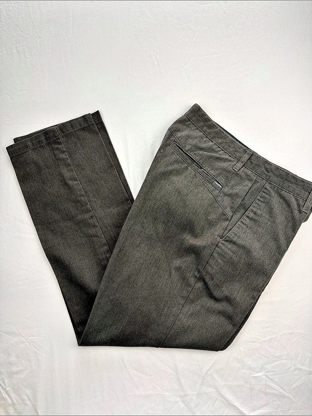 Volcom VMonty Pant Gray Chino Pants Flat Front Waist 33